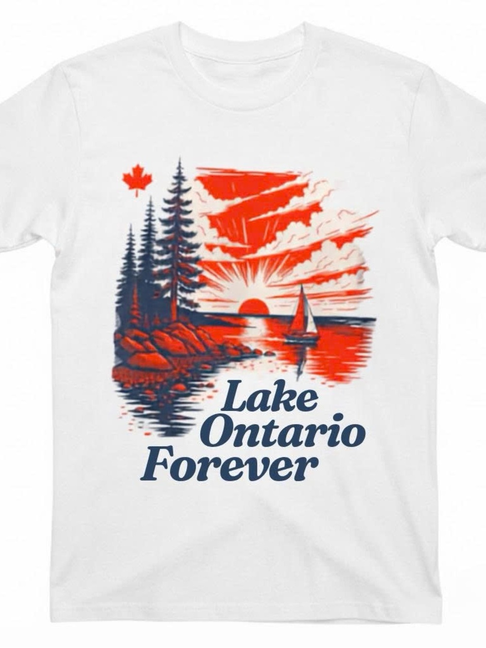 Lake Ontario Forever Graphic T-Shirt - White